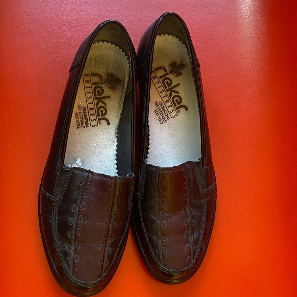 Rieker Men's Brown Leather Slip-Ons